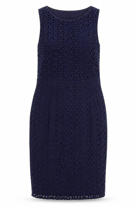 Front view of F&F women’s blue a-line, size UK 10
