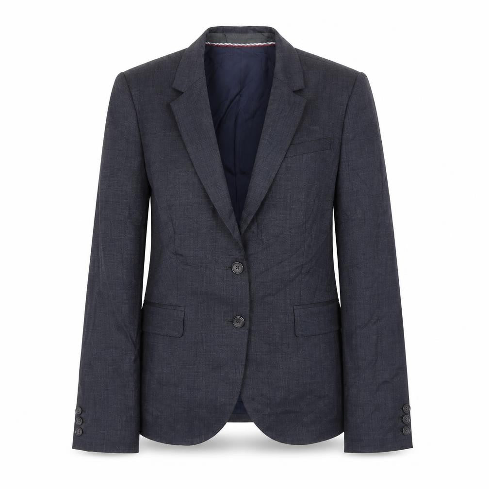 Front view of BANNANA REPUBLIC women’s blue jacket blazer, size UK 8