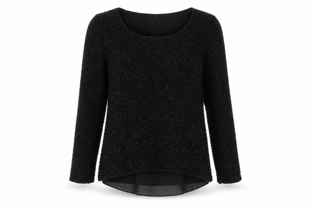 Front view of Apricot women’s black jumper, size UK 10