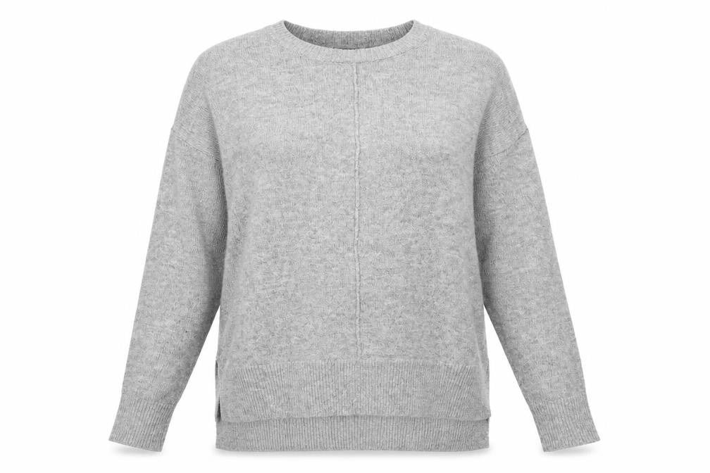Front view of F&F women’s grey jumper, size UK 14