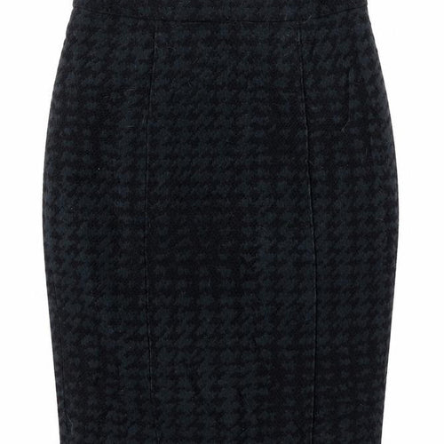 Matthew Williamson Womens Grey Houndstooth  Straight & Pencil Skirt Size 10
