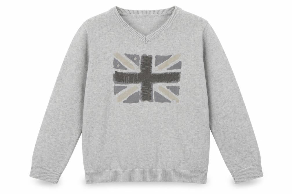 Front view of CFK boys’ grey jumper, size 6, years