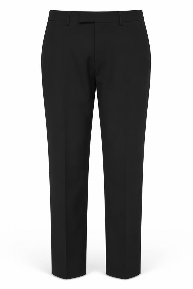 Front view of River Island women’s black trousers, size UK 30, in, 32-inch leg