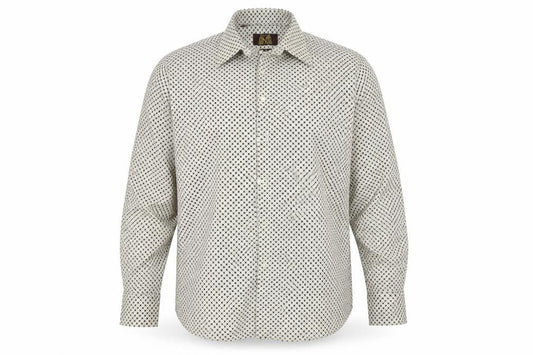 Front view of Next men’s beige button-up, size 16