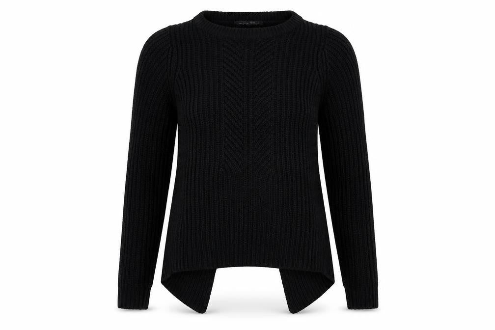 Front view of F&F women’s black jumper, size UK 10
