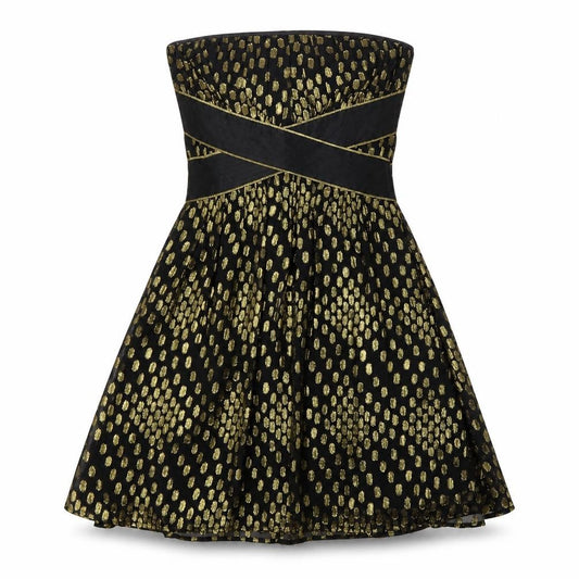 Front view of Warehouse women’s black a-line, size UK 10