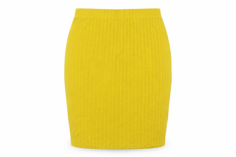 Jaqueline de Yong Womens Yellow   A-Line Skirt Size L