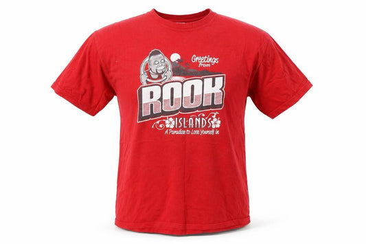 Front view of bec men’s red t-shirt, size XL
