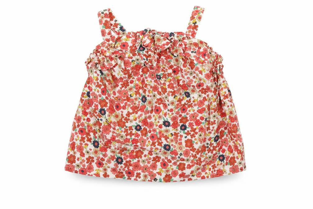 Matalan Girls Beige Floral  A-Line  Size 9-12 Months
