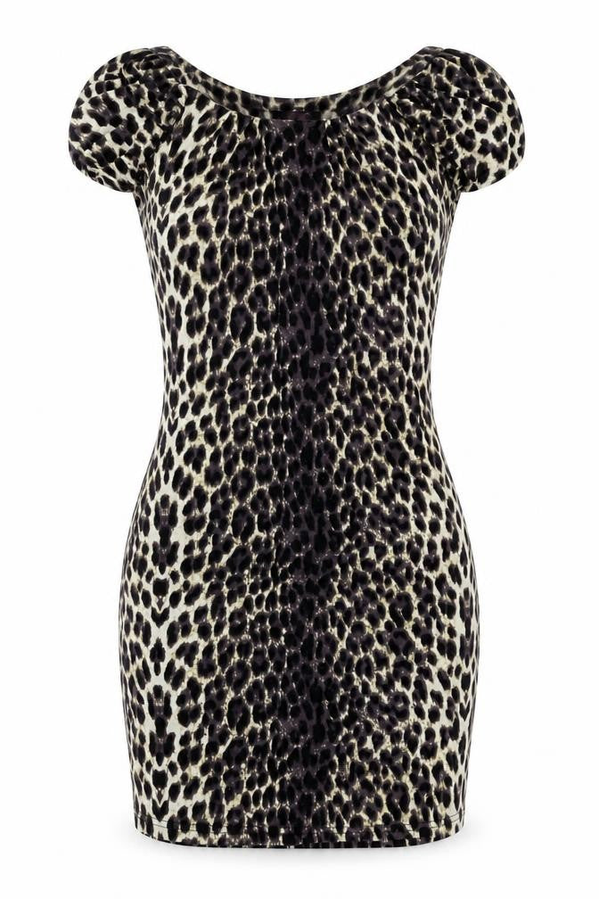 Lila Womens Beige Animal Print  A-Line  Size 8
