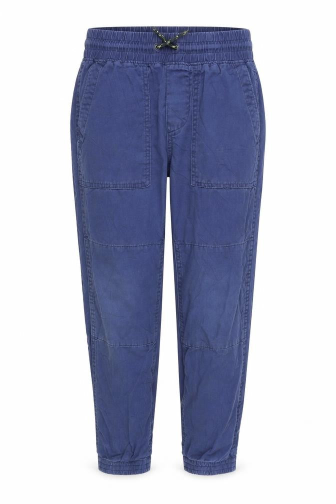 Front view of Gap girls’ blue jogger trousers, size M