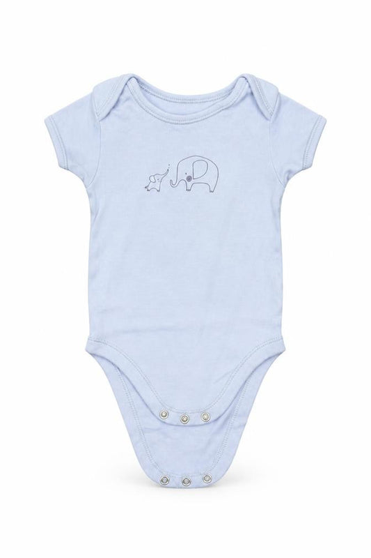Front view of George Baby Blue Babygrow One-Piece, size 6-9, Months