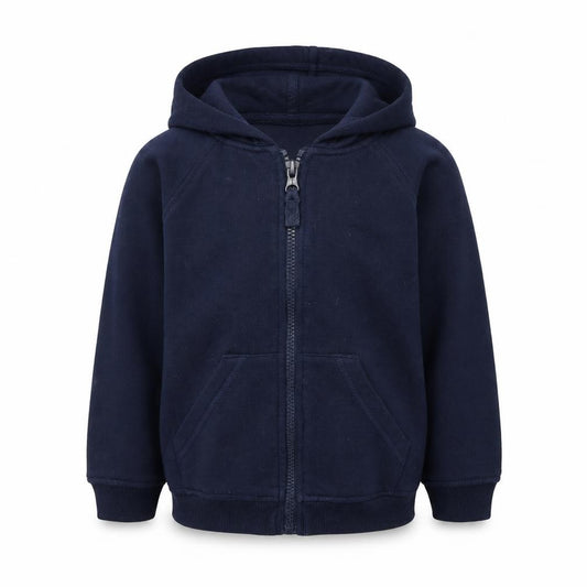 Front view of Preworn boys’ blue jacket, size 3, years