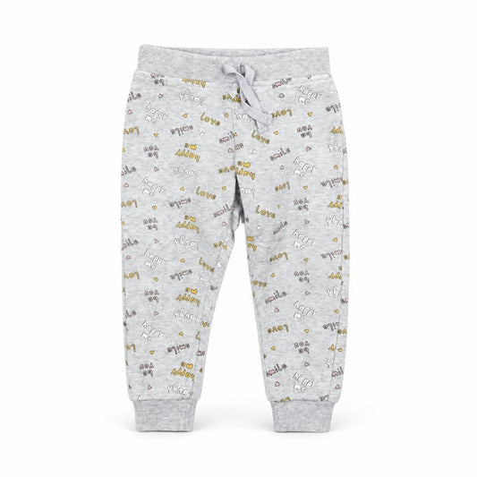 Front view of Primark Baby Grey Spotted Jogger Trousers, size 12, Months