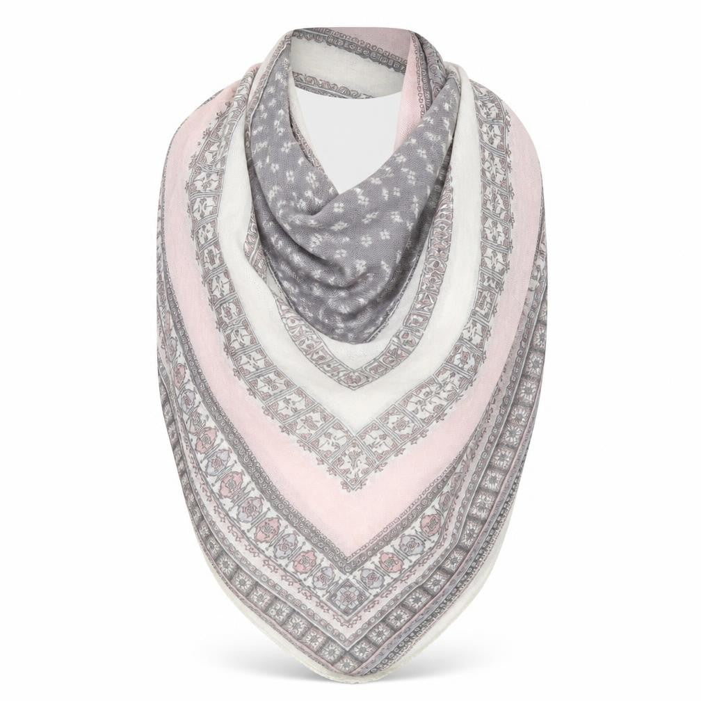 Front view of Preworn women’s multicoloured geometric shawl/wrap