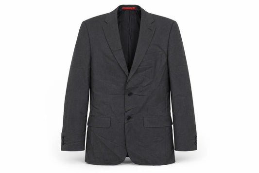 Front view of Burton men’s grey jacket blazer, size 36