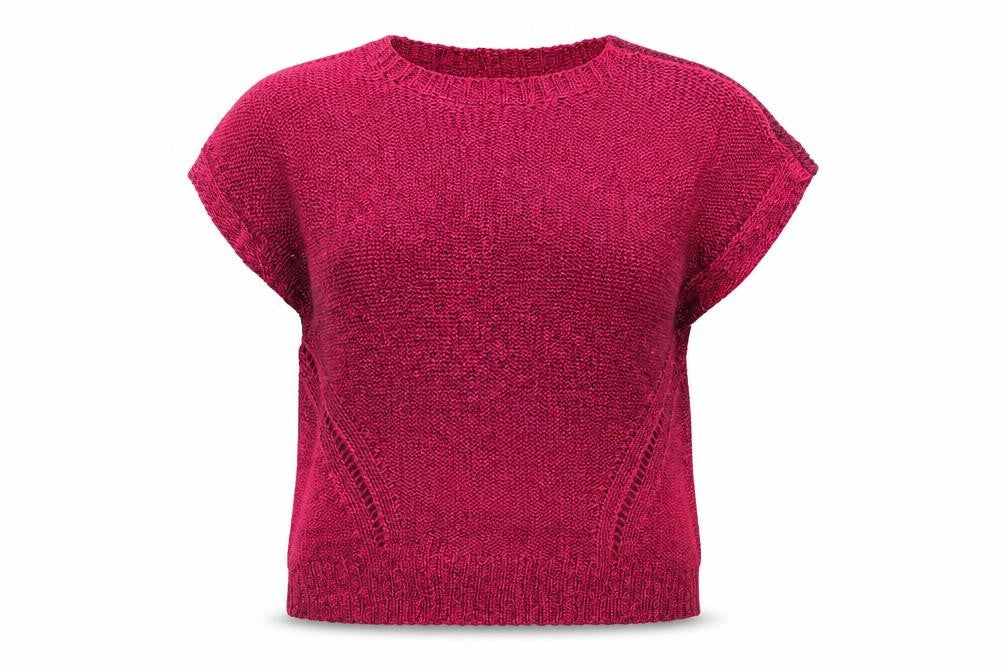Front view of Per Una women’s pink jumper, size UK 14