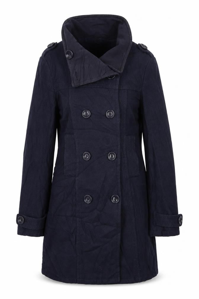 H&M Womens Blue   Pea Coat Coat Size S
