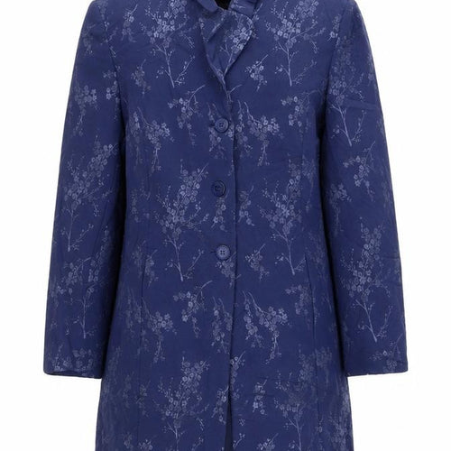Choise Womens Blue Floral  Jacket Blazer Size M