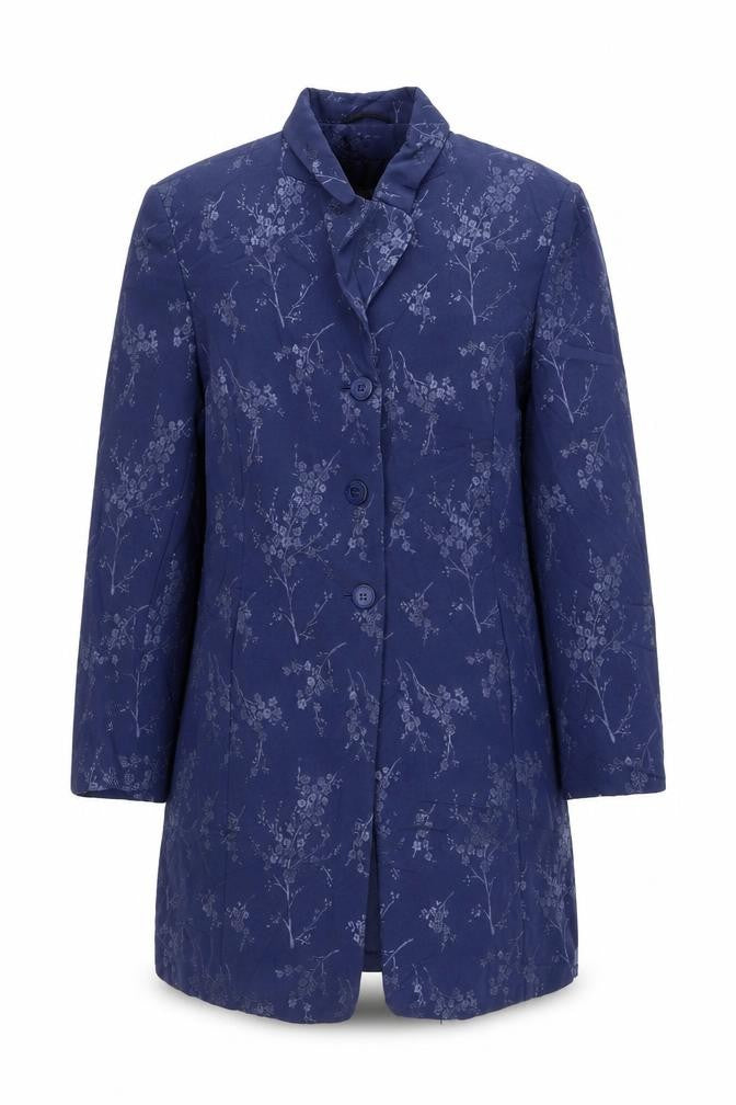 Choise Womens Blue Floral  Jacket Blazer Size M