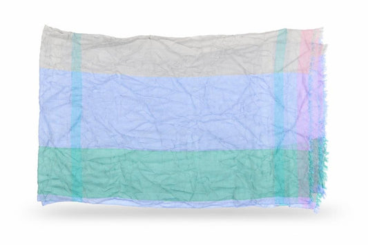 Front view of Preworn women’s multicoloured check shawl/wrap