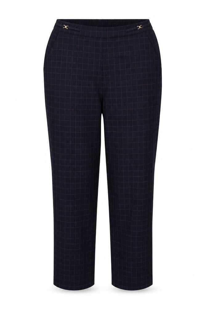 Marks and Spencer Womens Blue Check  Jegging Trousers Size 12 L26 in
