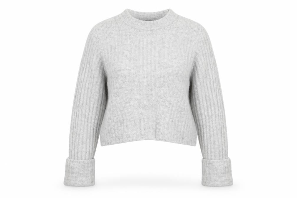 Front view of H&M women’s grey jumper, size S