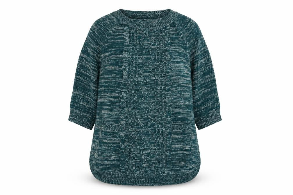 Front view of Jason Maxwell women’s green jumper, size 2XL