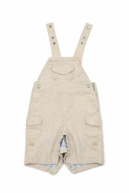 Front view of Baby Gap Baby Ivory Dungaree One-Piece, size 0-3, Months