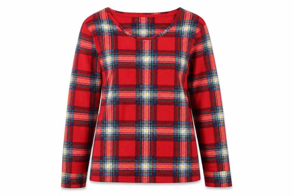 Marks and Spencer Womens Red Check  Babydoll Pyjama Top Size 8