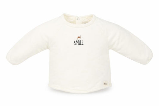 Front view of River Island girls’ white jumper, size 6-9, months - smile
