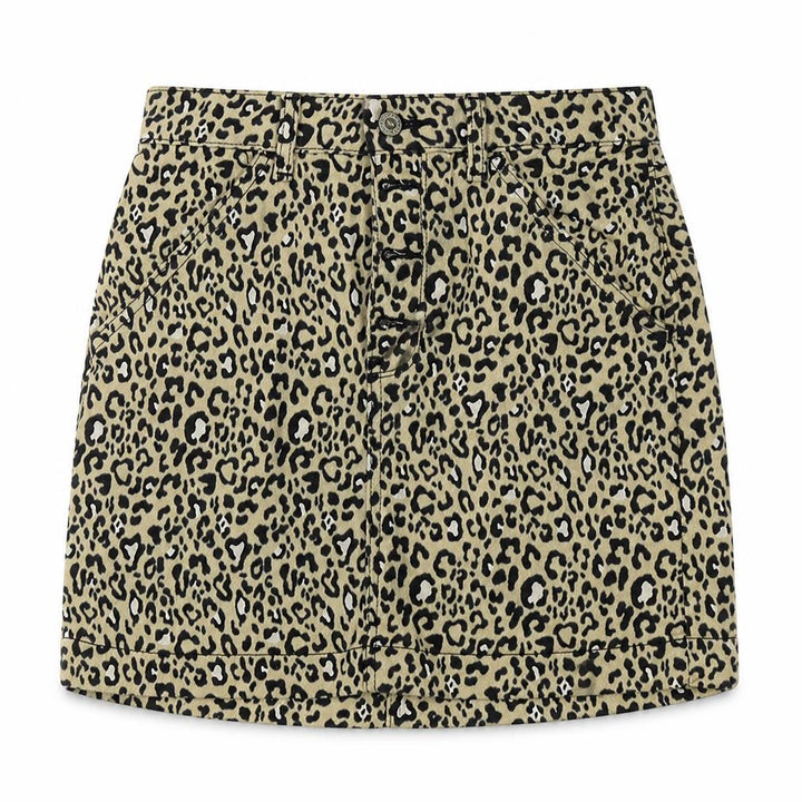 Hollister Womens Beige Animal Print  Straight & Pencil Skirt One Size  - ultra high rise