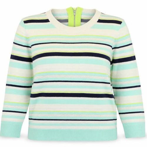 Oasis Womens Blue Striped  Pullover Jumper Size S
