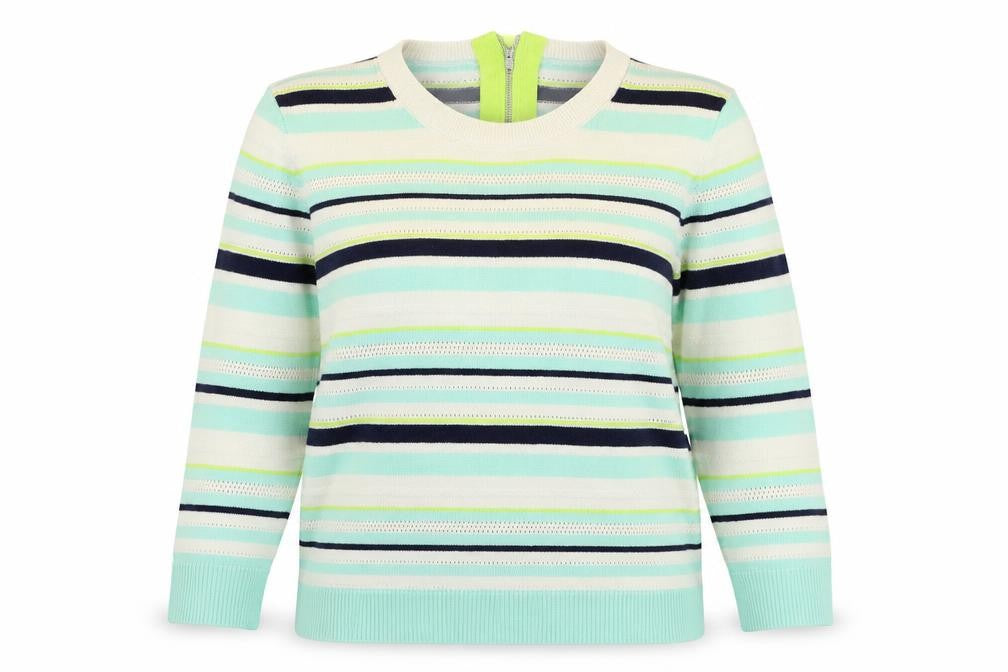 Oasis Womens Blue Striped  Pullover Jumper Size S