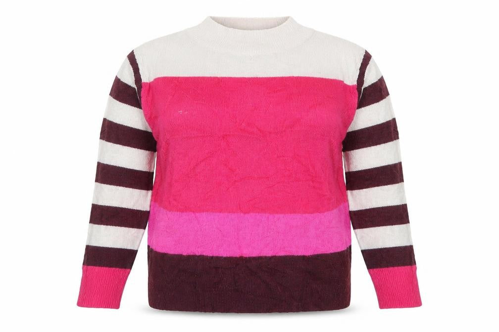 Roman Womens Pink Striped  Pullover Jumper Size 12