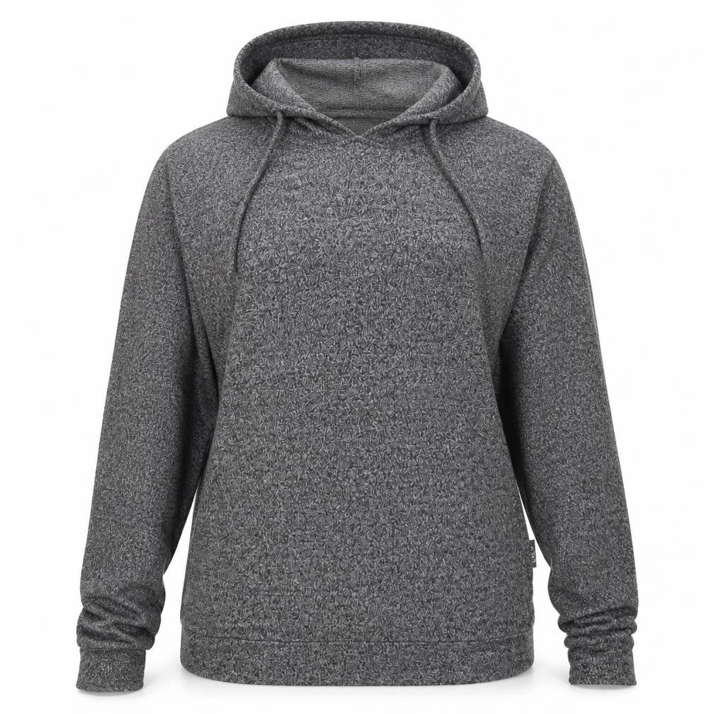 Front view of Love To Lounge women’s grey pullover hoodie, size UK 6