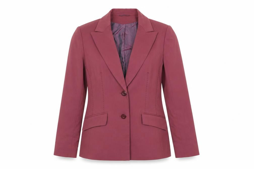 Front view of larogue women’s pink jacket blazer, size UK 8