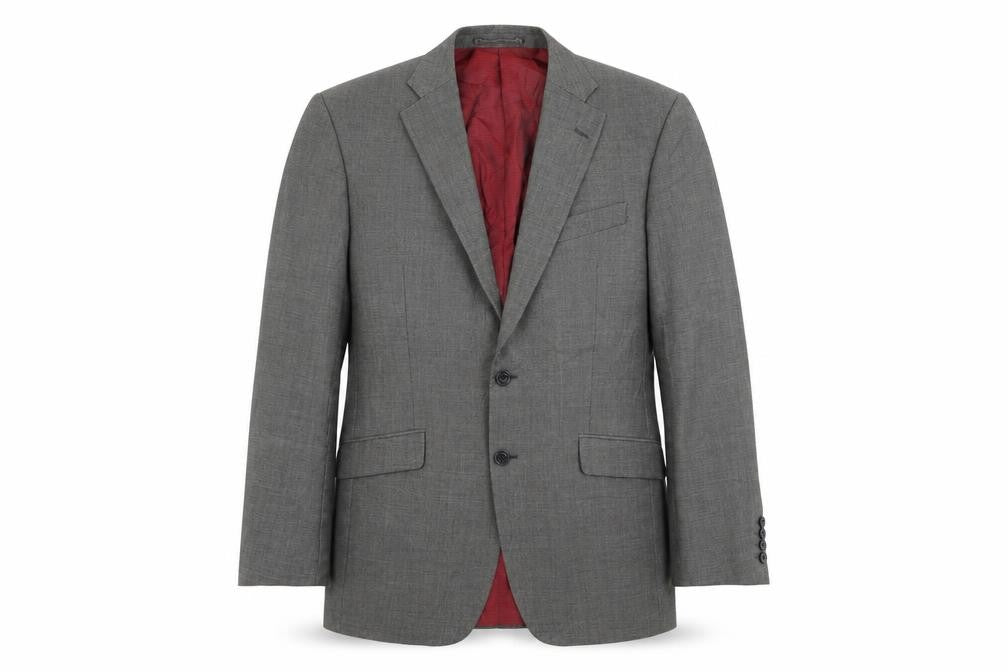 Front view of Alfred Brown men’s grey jacket blazer, size 40
