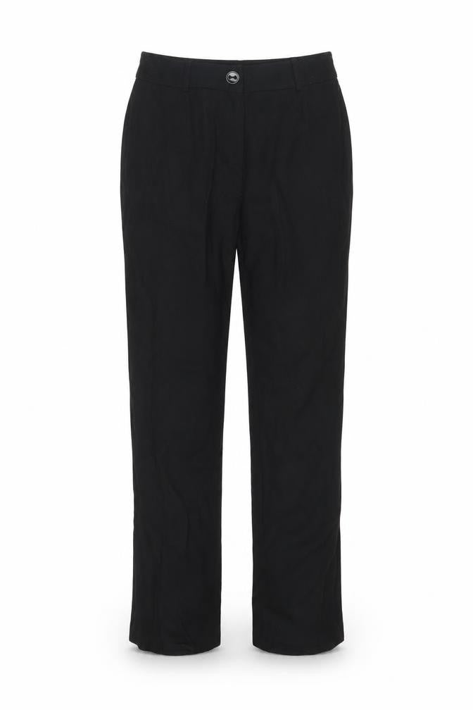 Front view of Country Casuals women’s black trousers, size UK 10, 29-inch leg
