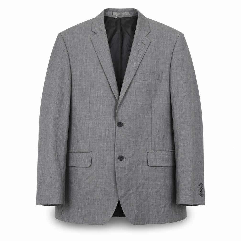 Front view of KJ men’s grey jacket blazer, size 40