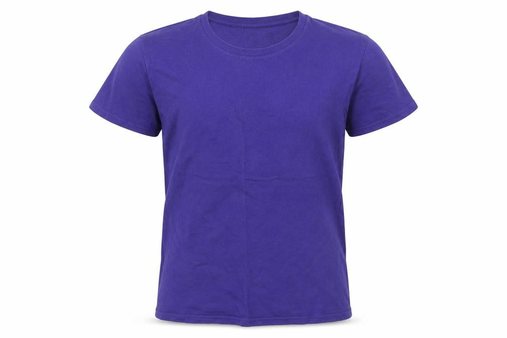 Front view of Boohoo girls’ purple basic t-shirt, size S