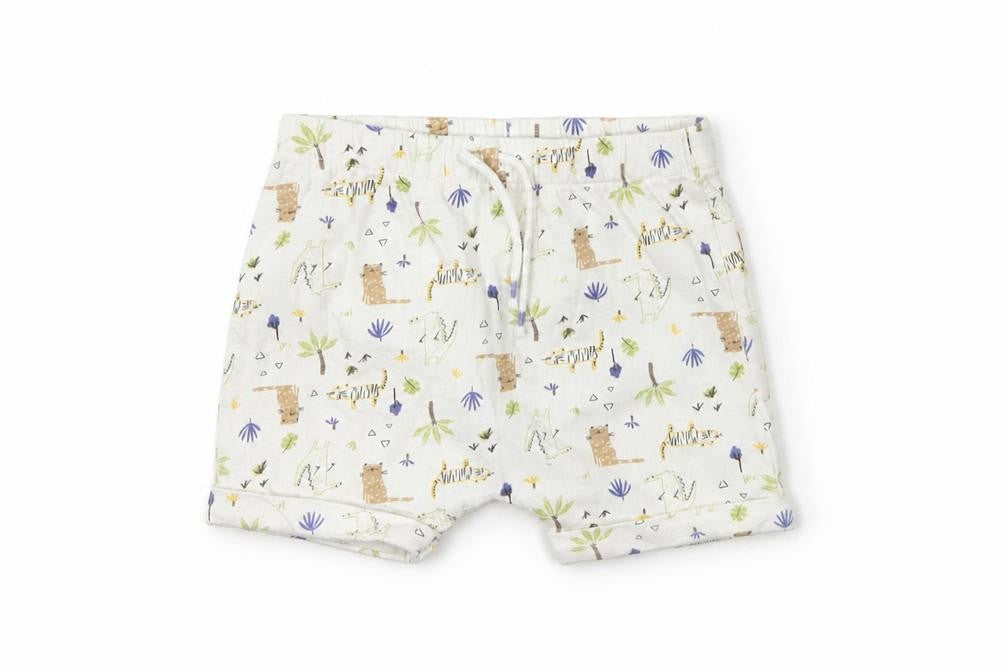 Front view of Matalan boys’ multicoloured animal print capri leggings, size 6-9, months