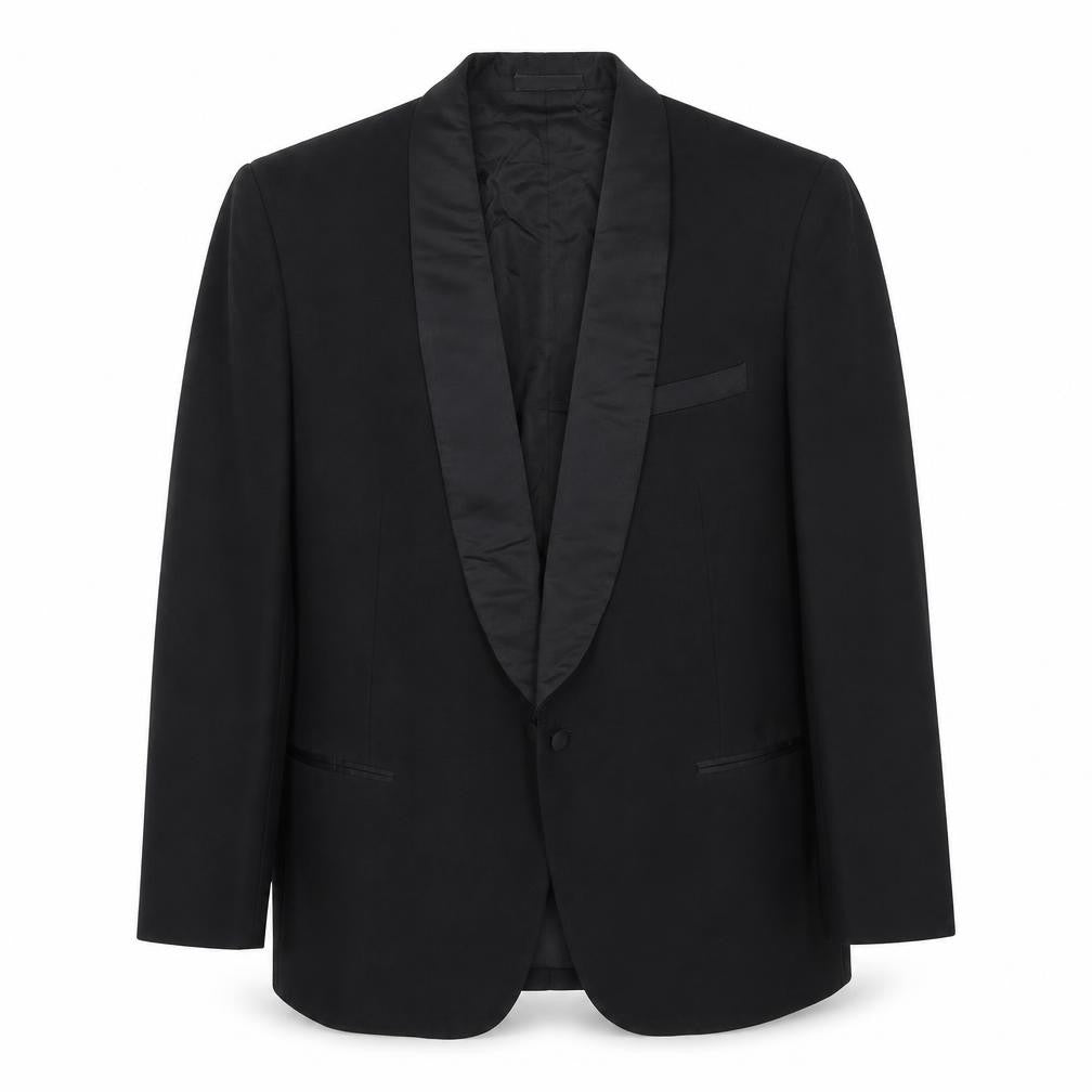 Front view of Lobo men’s black jacket blazer, size 44