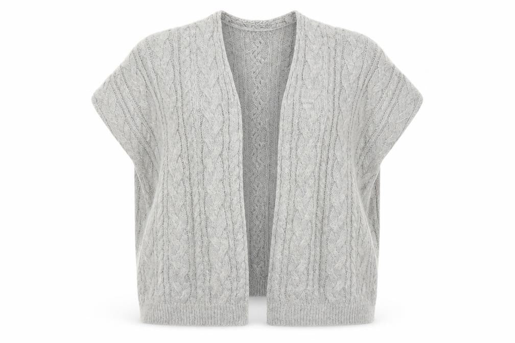 Front view of Primark women’s grey cardigan jumper one size