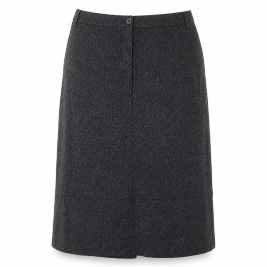 Front view of Marks & Spencer women’s grey a-line skirt, size UK 38