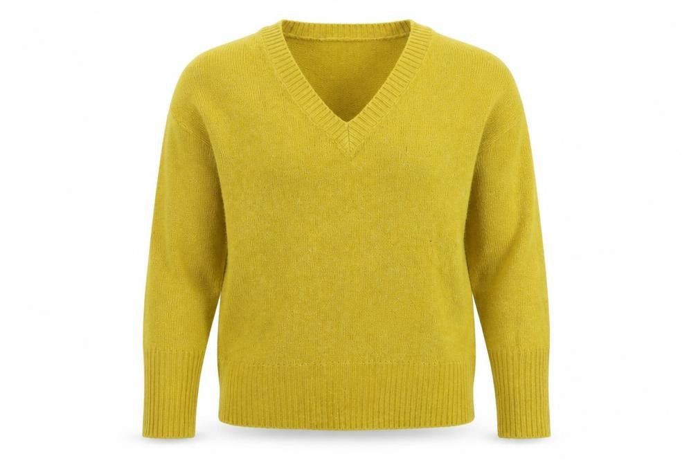 Front view of Next women’s yellow knit jumper, size XS