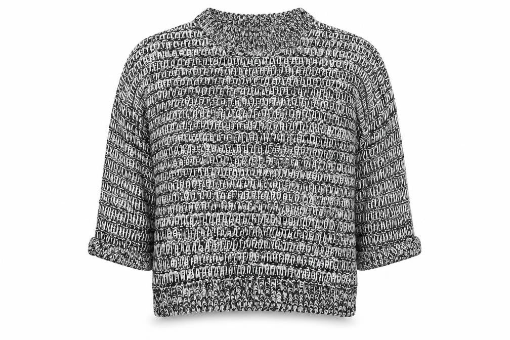 Front view of Topshop women’s grey knit jumper, size UK 10