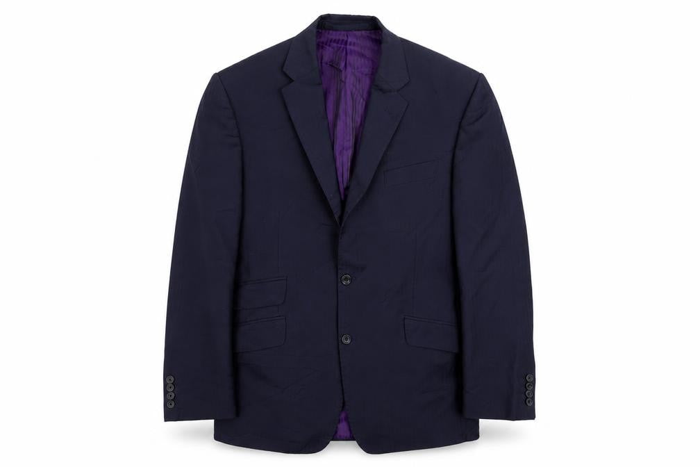 Front view of Marks & Spencer men’s blue jacket suit jacket, size 42