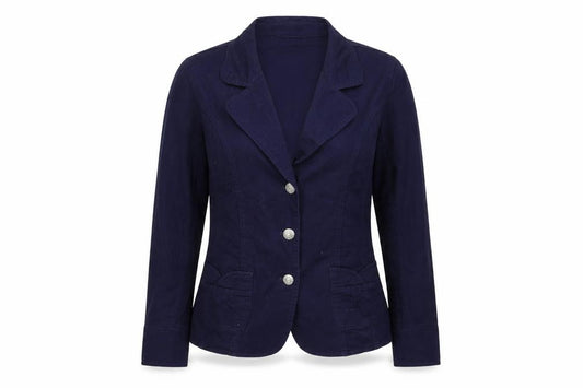 Front view of Casual & Co women’s blue jacket blazer, size XS