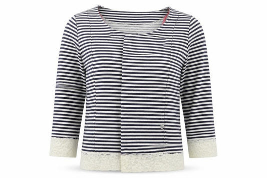 Front view of Maison Scotch women’s multicoloured striped jacket, size S